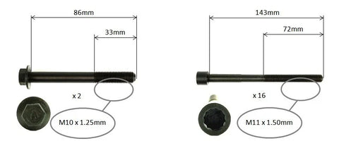 TOYOTA LANDCRUISER PRADO GRJ150 4.0L CYLINDER HEAD BOLT SET