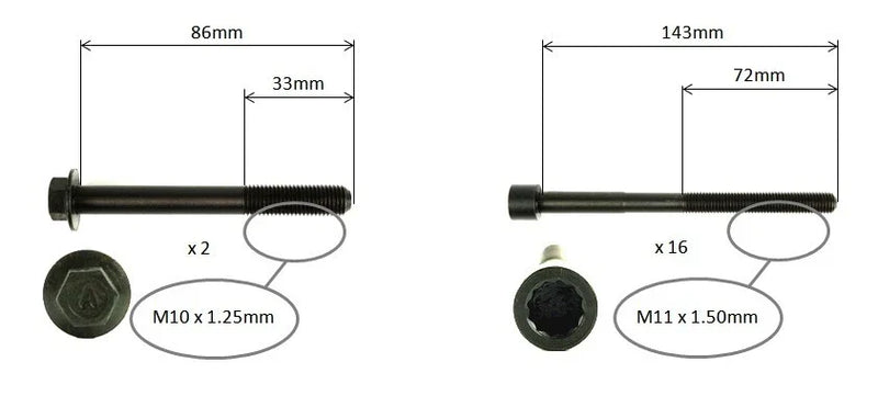 TOYOTA LANDCRUISER PRADO GRJ150 4.0L CYLINDER HEAD BOLT SET