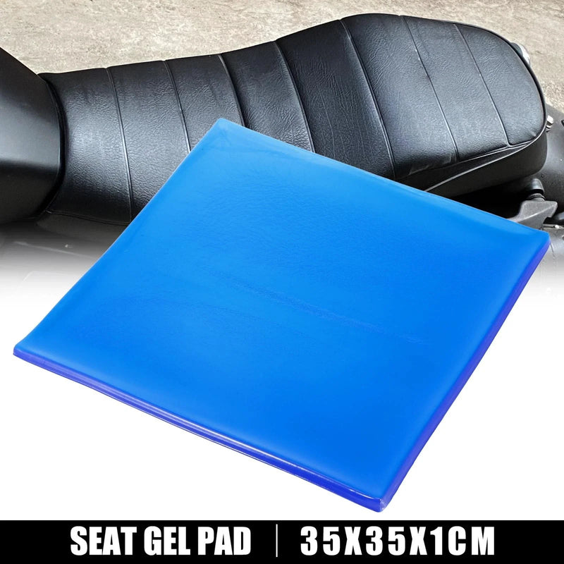 Motorcycle Seat Gel Pad 35x35x1cm Shock Absorption Mat Blue