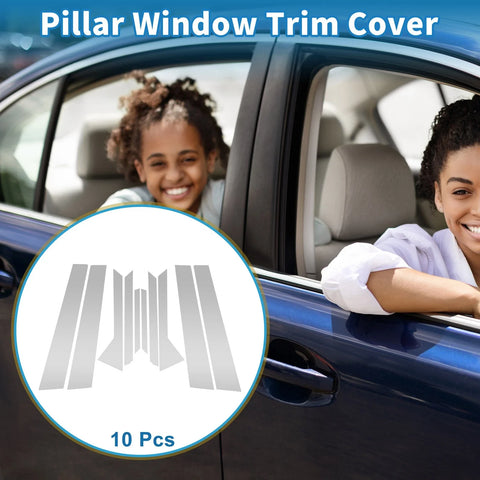 Ford Fiesta (2011-2015) Silver Tone 10pcs Door Pillar Window Trim