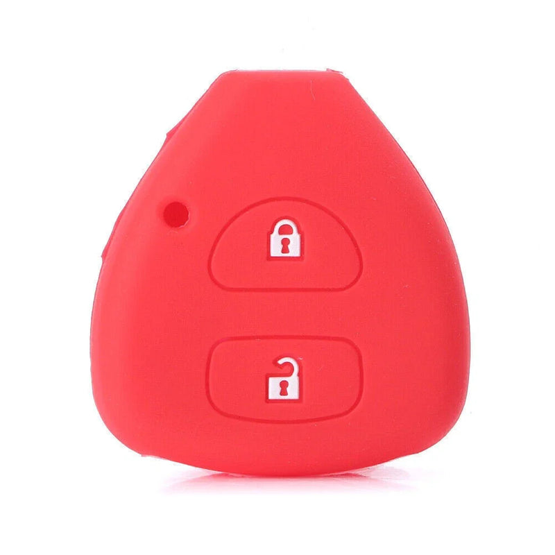 Toyota Corolla Rav4 Avensis Red Car 2 x Button Key Silicone Cover