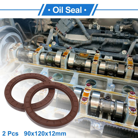 Oil Seal 90x120x12mm Brown 2 x Rotary Shaft Seal FKM Rubber