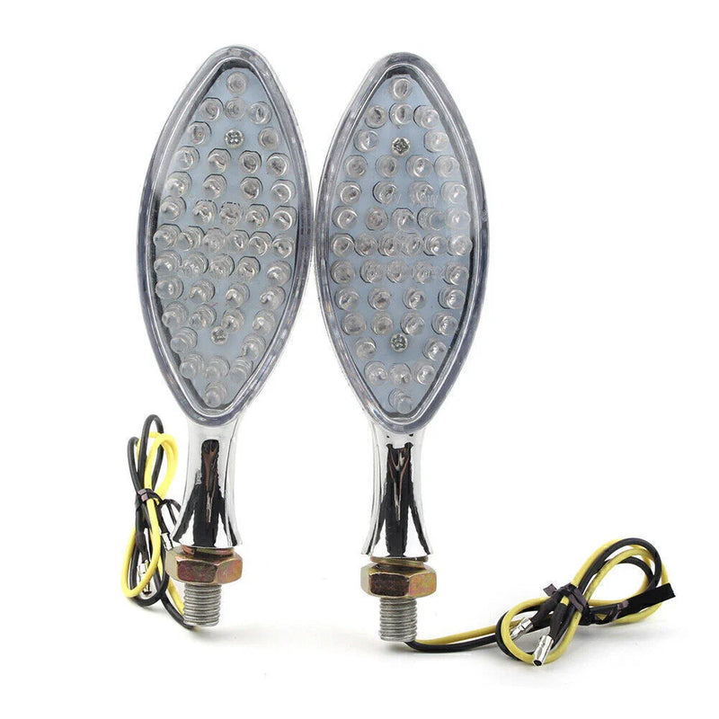 Make & Model 2 x Universal Motorcycle Chrome LED Turn Signal Indicators