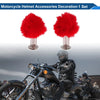 Motorcycle Helmet Decoration 2 x Red Plush Iron