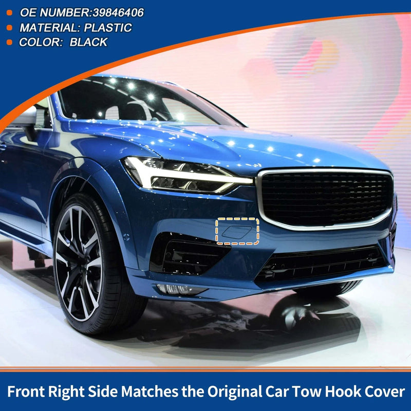 Volvo XC60 (2018-2021) Black Front Side Tow Hook Cover