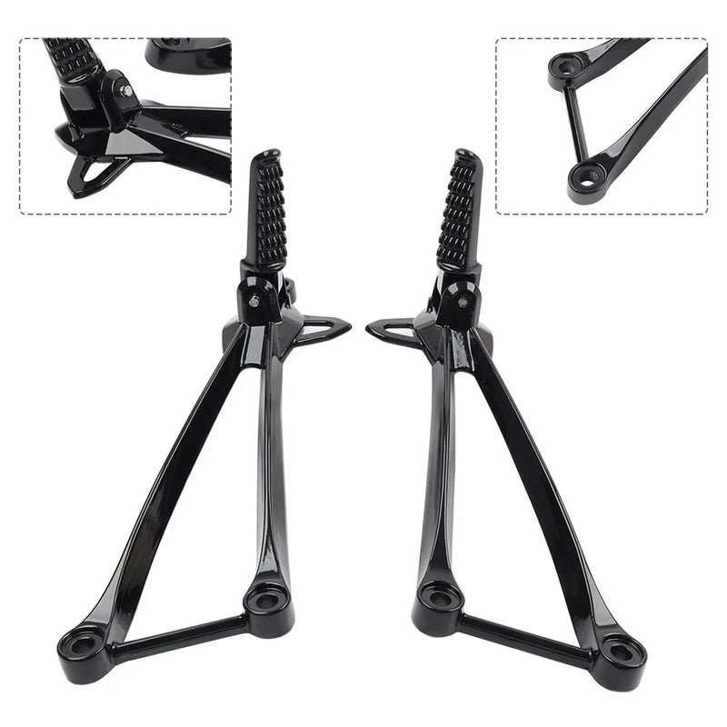 Kawasaki Ninja ZX6R ZX10R Black Rear Passenger Footpegs Bracket (09-24)