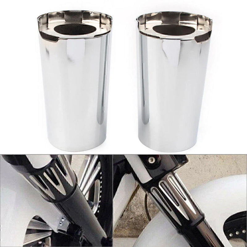 Harley Touring Electra Street Tri Glide Chrome Fork Slider Covers (2014-2023)