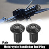 Pair 7/8" 22mm Motorcycle Hand Grips End Caps Aluminum Alloy Black
