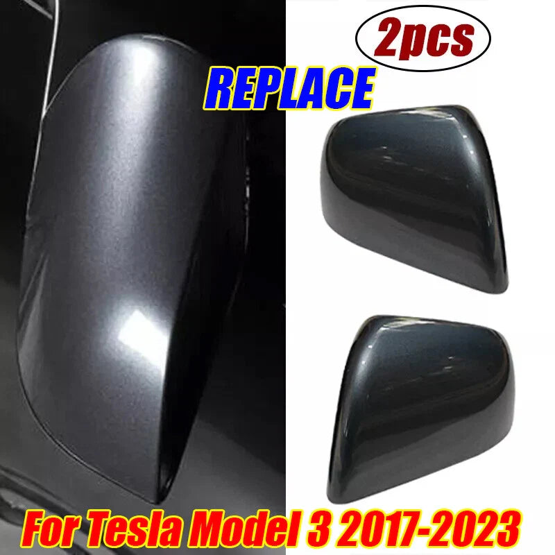 Tesla Model 3 Gloss Grey Car Side Mirror Cover Cap (2017–2023)