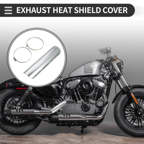 Universal Motorcycle Exhaust Muffler Pipe / 225x60mm / Heat Shield