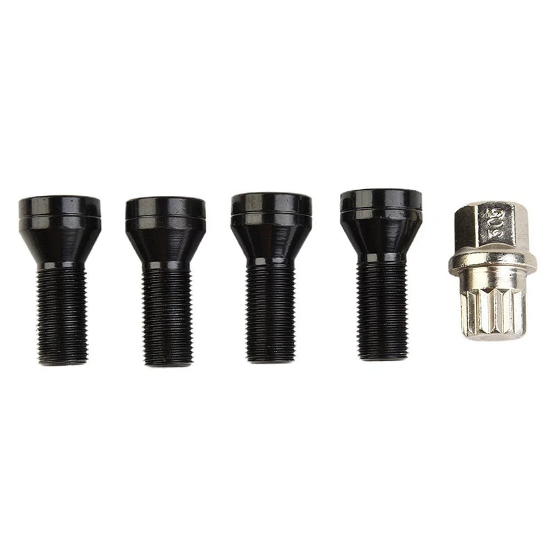 Wheel Locking Bolts 4pc LUG NUTS Silver Stainless Steel