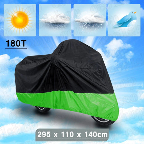Harley Road Glide Ultra XXXL Black+Green Motorcycle Cover