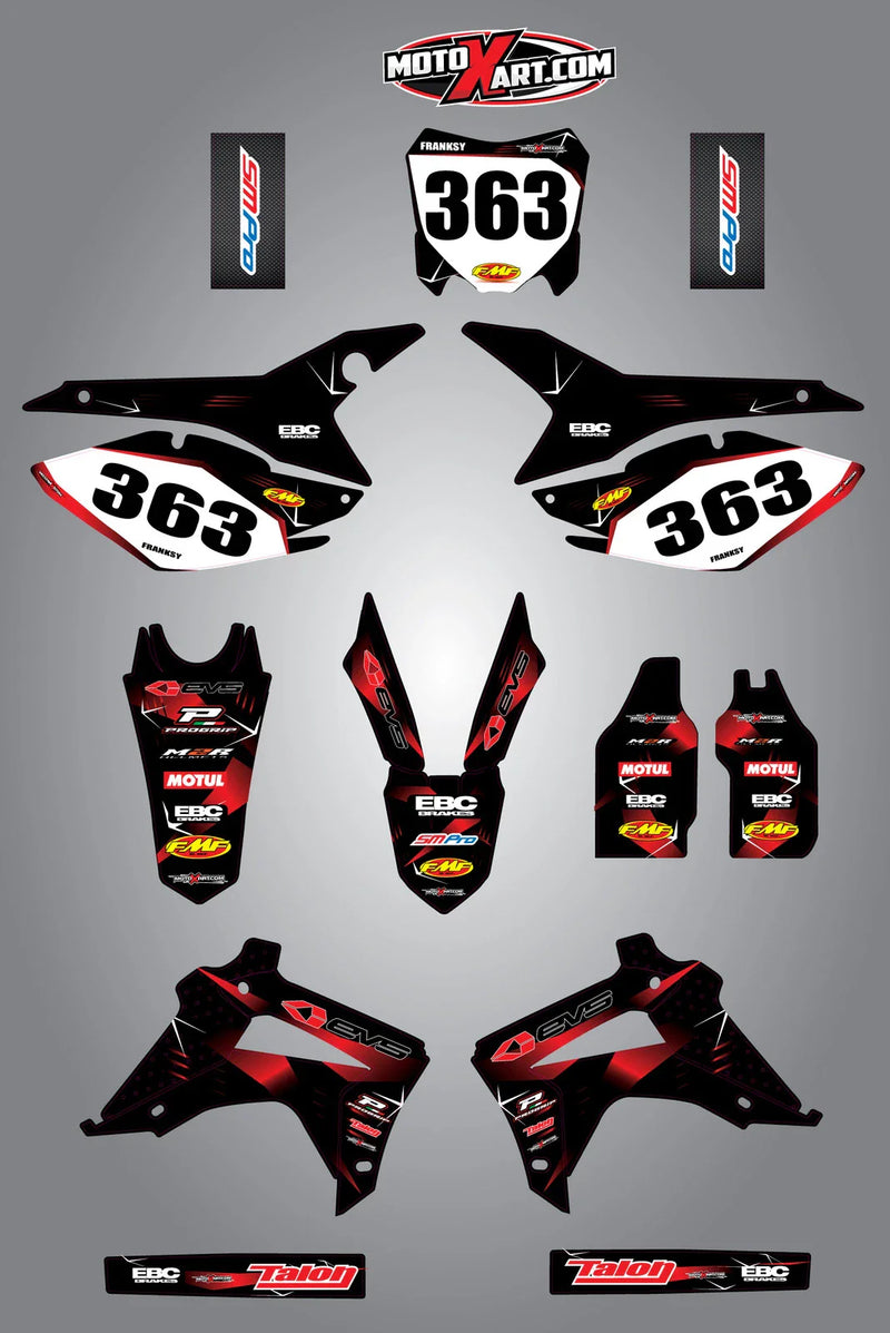 Honda CRF 450 (2013-2015) - BARBED Style Full Custom Graphic Kit