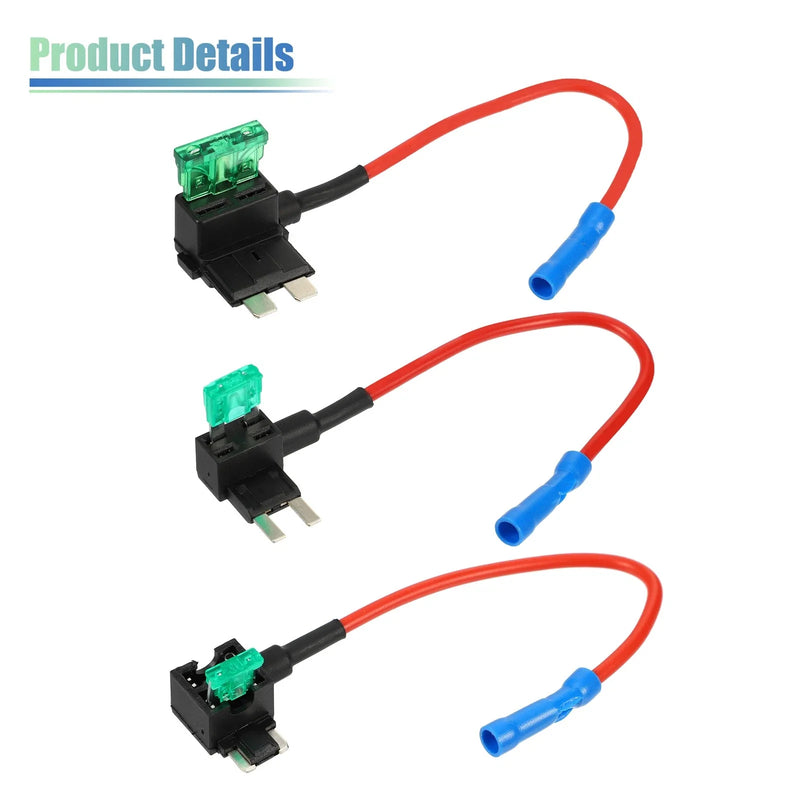 3 x Car Fuse Tap with 3 x 30A Mini Low Profile Fuses