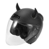Car / Motorcycle 2 x Helmet Threaded Bull Horn Decoration Suction Cup Black