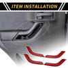 Jeep Red Carbon Fiber Front Rear Door Handle Panel Bezel Cover Trims
