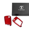 VW Golf Red Carbon Fiber Key Fob Cover Case (2015-2018)