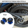 Motorcycles Aluminum Alloy Blue Black 1 Pair Swingarm Spools 6mm M6x1.0