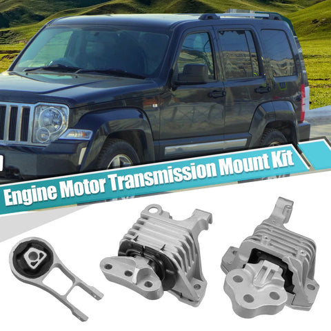 Jeep Cherokee, Chrysler 200 2.4L Engine Motor Transmission Mounts Set (2011-2017)
