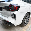 For 2022-23 BMW X3 G01 LCI M-Sport Gloss Black Rear Bumper Vent Side Canards