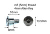 Yamaha 10x Stainless Steel Fairing Bolts m5 x 16mm With 8mm Shoulder