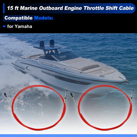 Yamaha 2 x / 15 ft / Boat Throttle Shift Control Cable