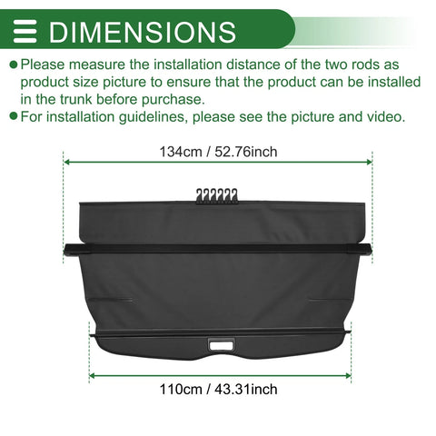 Chevrolet Captiva Trunk Retractable Cargo Cover Gloss Black (2006-2016)