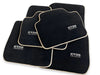 BMW M4 Series F83 (2014-2020) - Black Beige Rounds Premium Floor Mats
