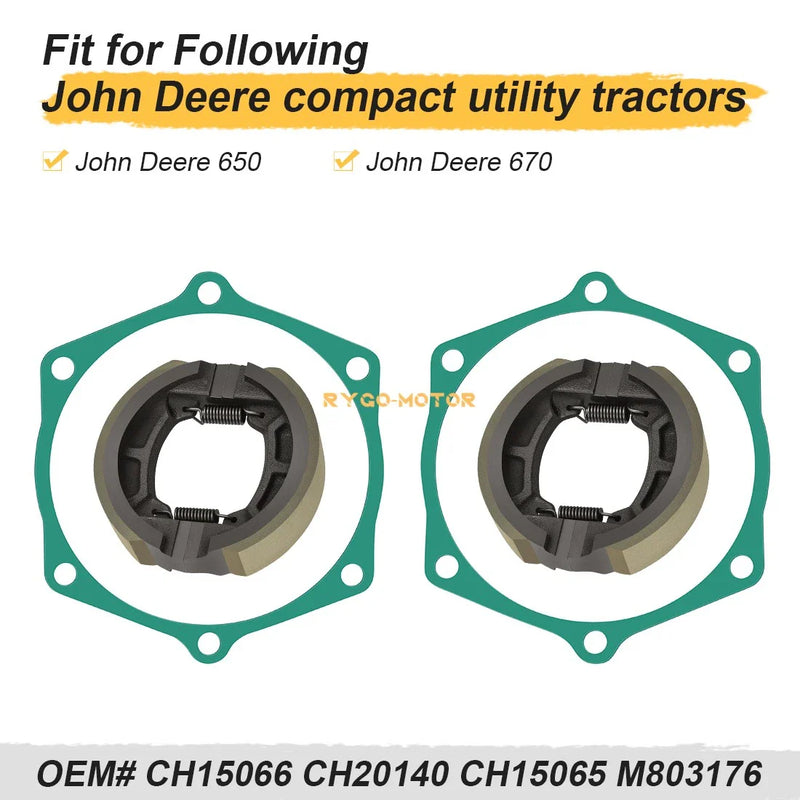 John Deere 650 670 Tractors Brake Shoes 4x with Springs Gaskets