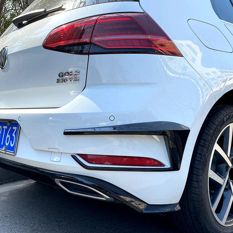 VW Golf 1 Pair Black Rear Bumper Spoiler Fog Light Covers (2016-2019)