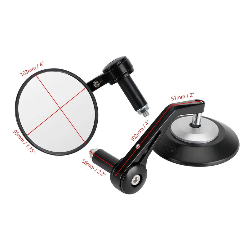 22mm Handlebars 4" Black Handlebar End Mirrors (2023)
