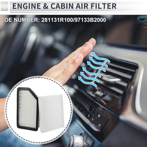 Kia Soul 1.6L 2.0L Cabin Air Filter Combo (2014-2019)