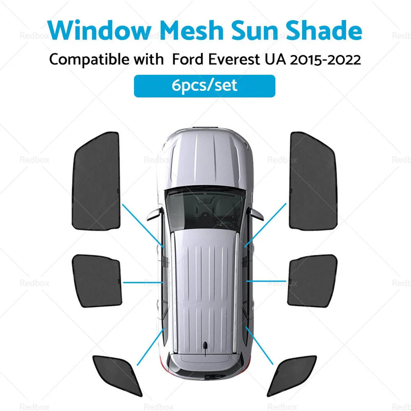 Ford Everest 6x Foldable Window Mesh Sun Shade (2015-2022)
