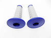 Kawasaki KX500 Forseti Blue Grey Diamond Handlebar Grip Set