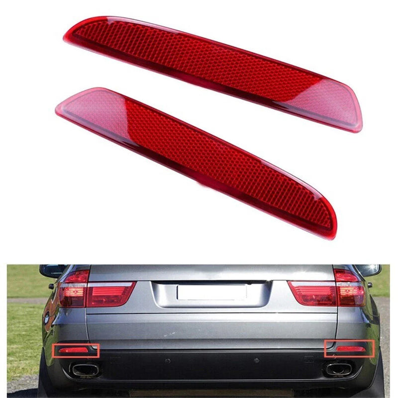BMW E70 Rear Bumper Reflectors  Brake Stop Lamp Red Lens (2007-2013)