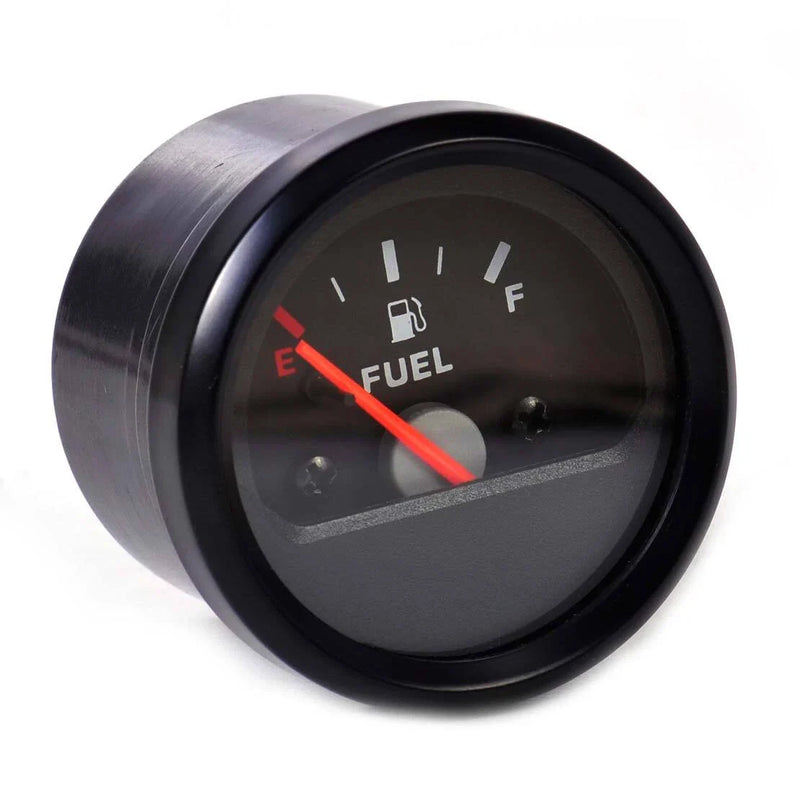 2" 52mm 12V Motorcycle Fuel Level Gauge Meter Black Face Rim