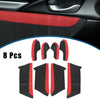 Honda Civic (2016-2020) Red with Red Line 8 Pcs Door Panel Armrest Covers