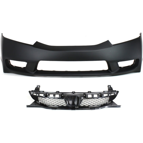 Bumper Cover Kit For 2009-2011 Honda Civic Front Sedan