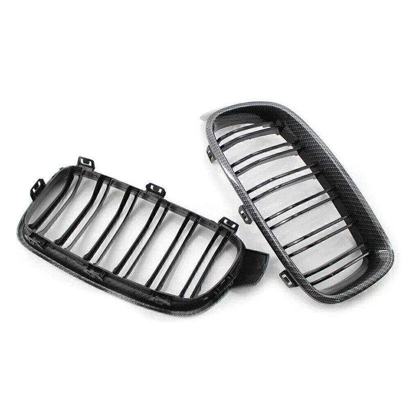 BMW 3 Series F30 F31 Carbon Fiber Black 2 x Front Grille Kidney (2012-2018)