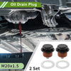 Car / Motorcycle Black Red 2 x Set M20x1.5 Aluminum Oil Drain Plug W/ Gasket