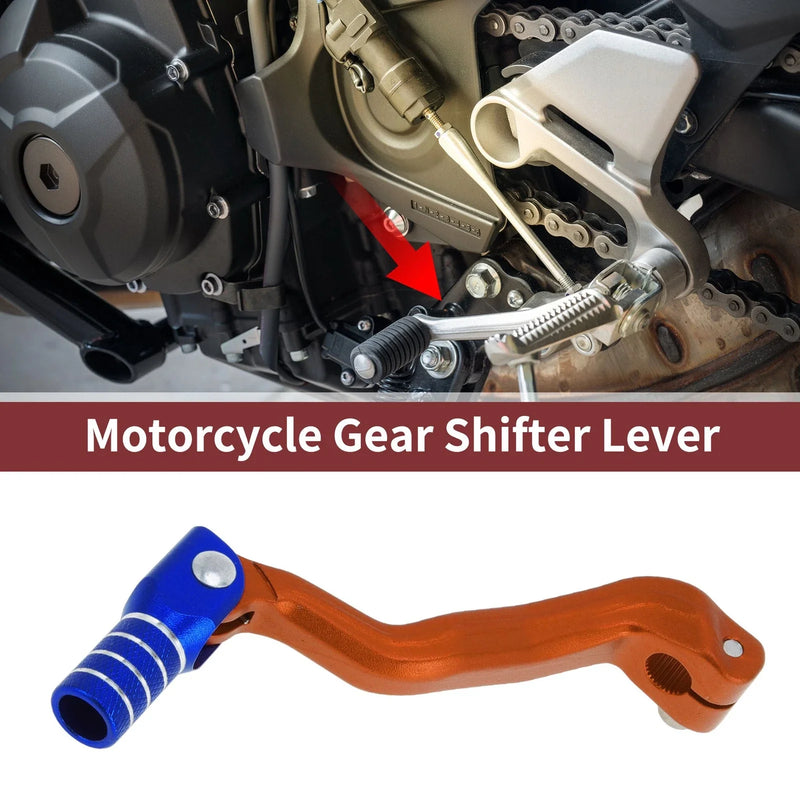 Bosuer M4 Folding Gear Shifter Lever Orange Blue Silver Tone