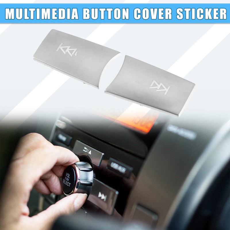 Mercedes-Benz  - 2 x ABS Silver Tone Multimedia Radio Button Cover Sticker