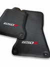 McLaren 650S Black Carbon Fiber Leather Floor Mats Set (2014-2019)