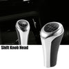 BMW X1 E84 Faux Leather Black Silver Tone 6 Speed Manual Shift Knob Head