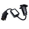 US to EU Trailer Light Converter 7-Way Blade to 7-Pin Round Plug