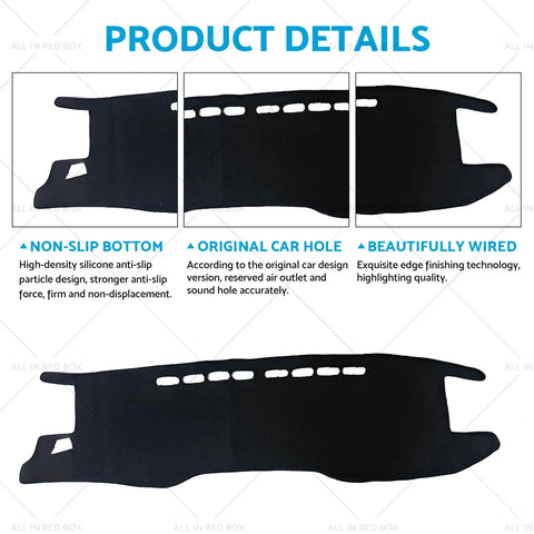 Toyota Hilux (2020-2024) Black Non-Slip Dash Mat Cover