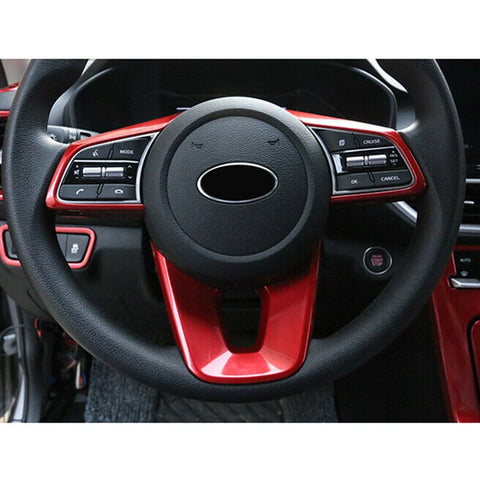 Kia Forte K3 (2019-2022) Red ABS Steering Wheel Button Trim Covers