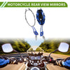 M8/M10 Rear View Mirrors Oval Shape Blue Aluminum Alloy Plastic 1set