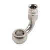 Motorcycle Stainless Steel 10.2mm 3/8" Eye Banjo Hose Ends AN-3 90°