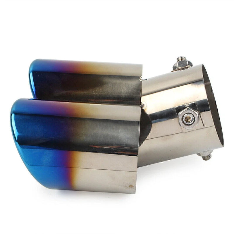 Universal Car Dual Stainless Steel Exhaust Pipe Tail Muffler Tip